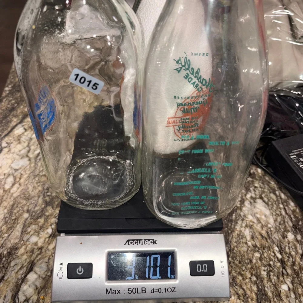 Vintage Pyroglaze Milk Bottle Set Multicolor Mathis Hoff Haskell